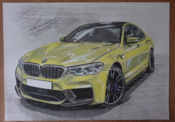 BMW f90 карандашом