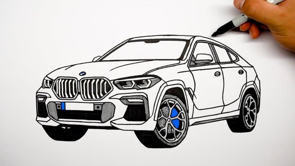 БМВ х6 срисовать