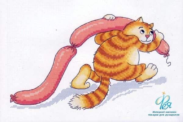 Кошка с сосисками рисунок