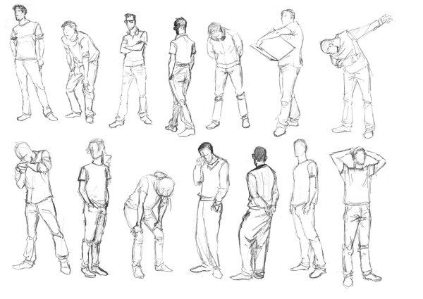 Люди в разных позах