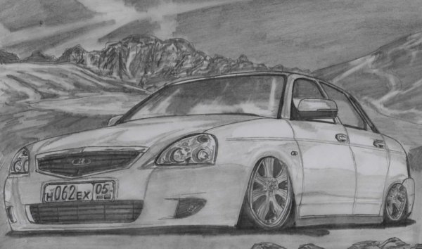 Приора карандашом