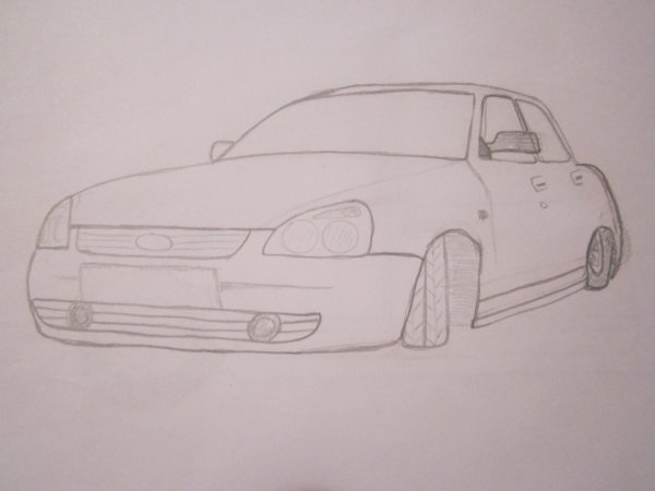 Приора спереди рисунок