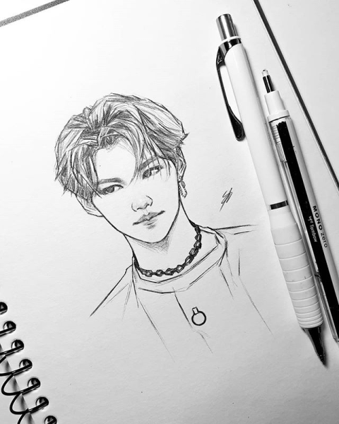Феликс Stray Kids рисунок