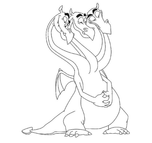 Змей Горыныч три богатыря раскраска