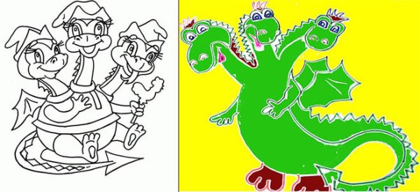 Змей Горыныч раскраска