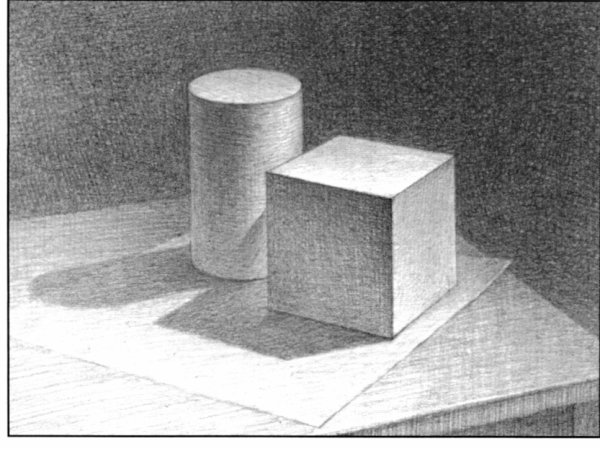 Натюрморт куб и цилиндр