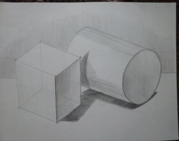 Конструктивный рисунок геометрических фигур