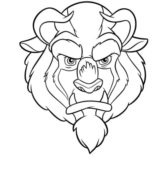 Чудовище из красавица и чудовище раскраска