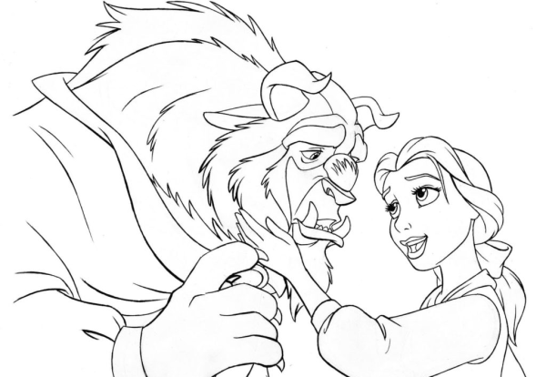 Раскраска чудовище из сказки красавица и чудовище