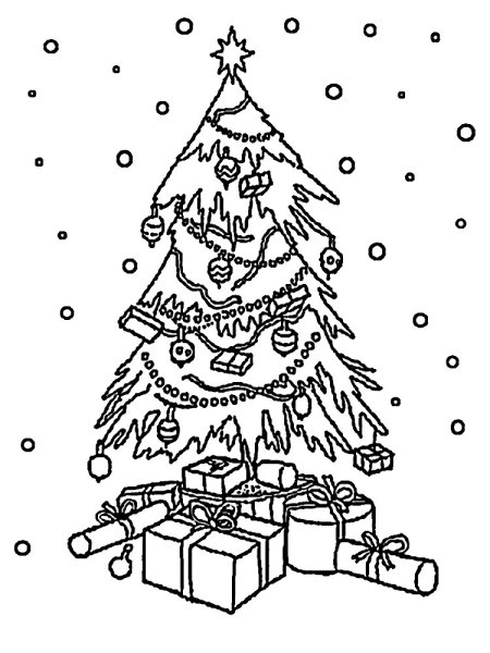 Елка раскраска