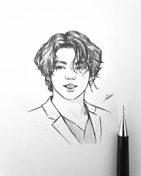 Скетч арт БТС Чонгук