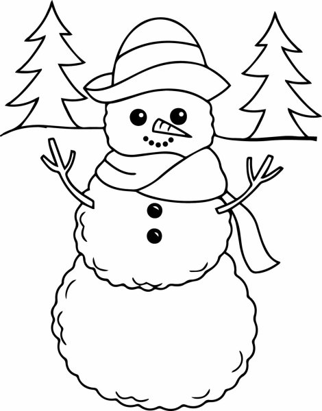 Снеговик раскраска