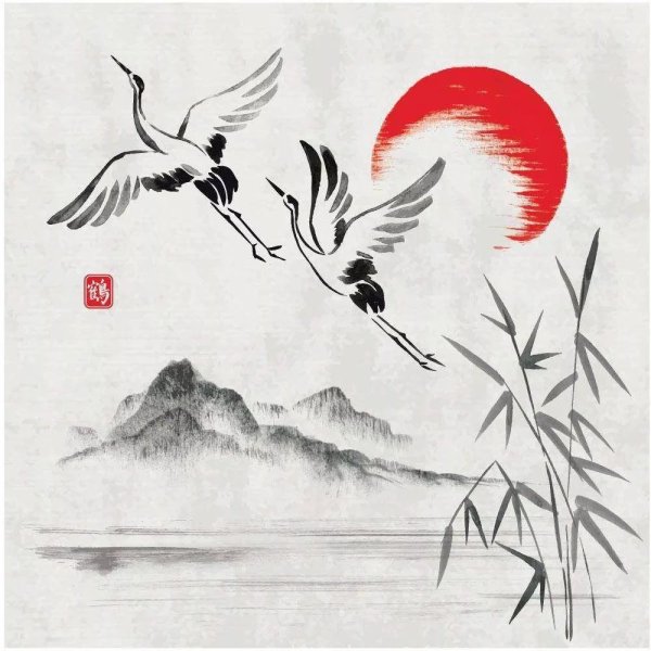 Журавли в японском стиле