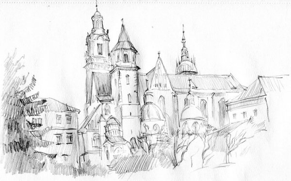 Минск рисунок карандашом