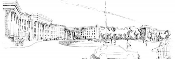 Зарисовки городская площадь