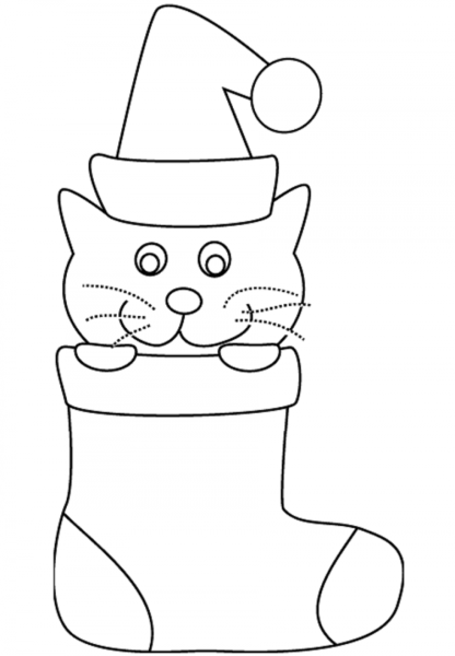 Новогодние коты раскраска