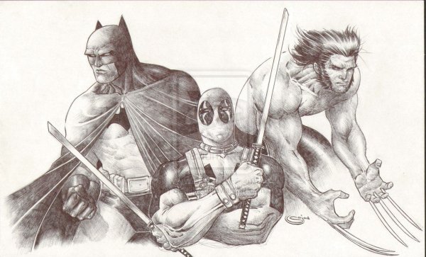 Раскраска Дэдпул и Росомаха