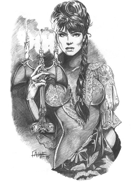 Девушки фэнтези карандашом