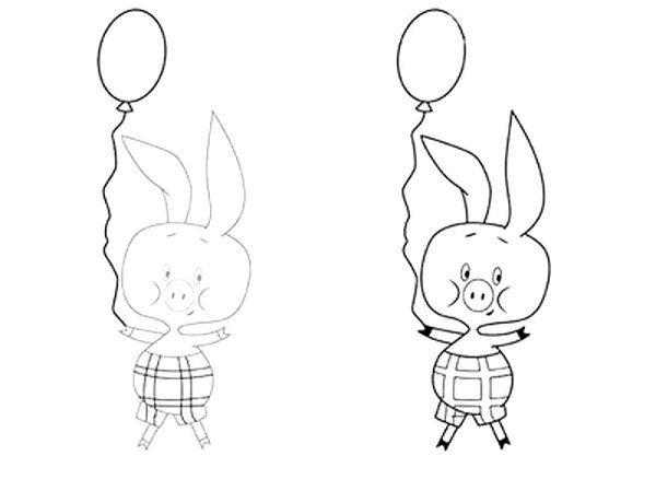 Как нарисовать пяточка из Винни пуха карандашом поэтапно