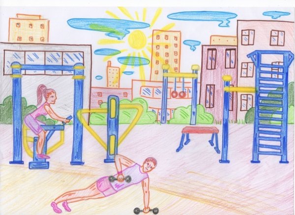 Нарисовать спортивную площадку