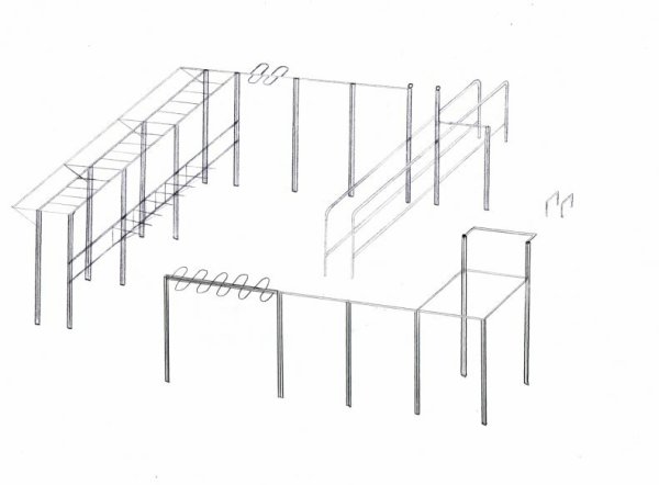 Спортивная площадка карандашом