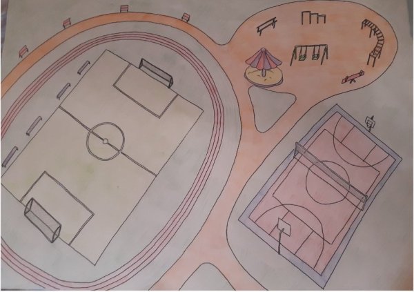 Спорт площадка поделка макет баскетбол