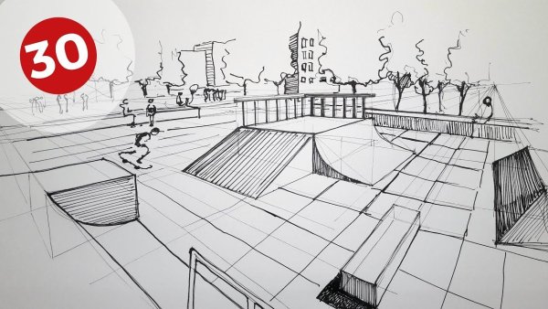 Скейт парк рисунок