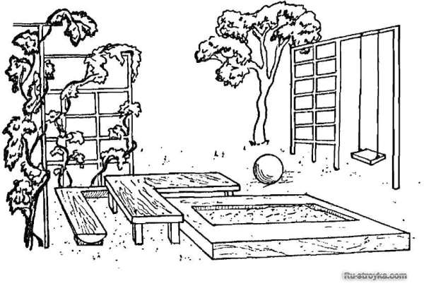 Рисуем детскую площадку