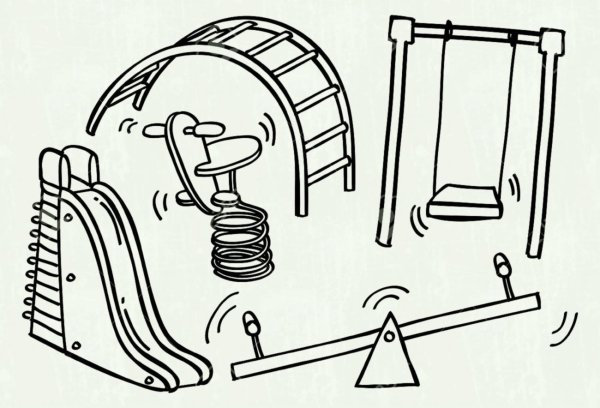 Раскраска спортивная площадка для детей