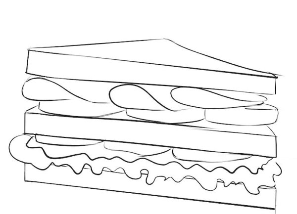 Бутерброд рисунок карандашом