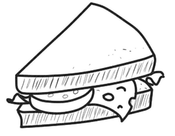 Сэндвич раскраска для детей