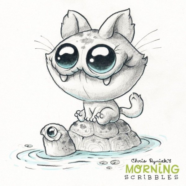 Милые существа для срисовки карандашом