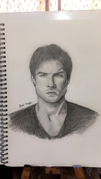 Деймон Сальваторе рисунок