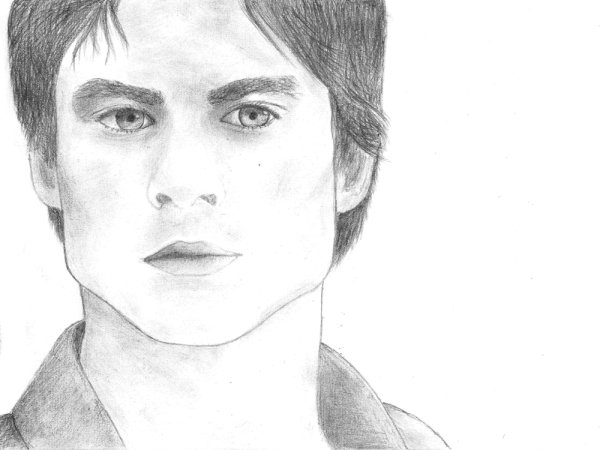 Деймон Сальваторе дневники вампира срисовки