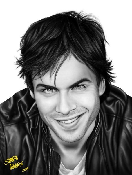 Деймон Сальваторе нарисовать вампира