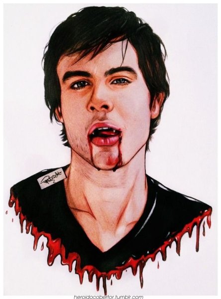 Нарисовать Деймона Сальваторе