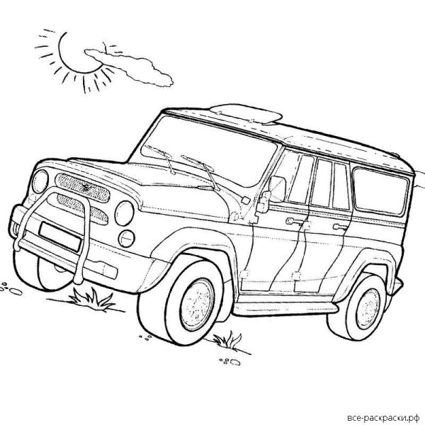 УАЗ Буханка нарисовать спереди