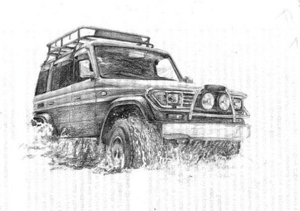 УАЗ 469 контур сбоку