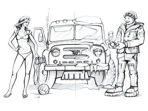 УАЗ Патриот рисунок вид сбоку off Road