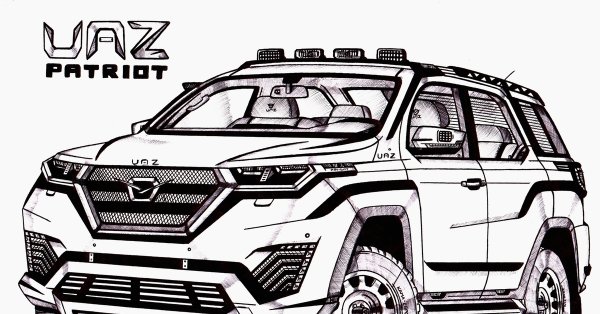 Поэтапное рисование джипа