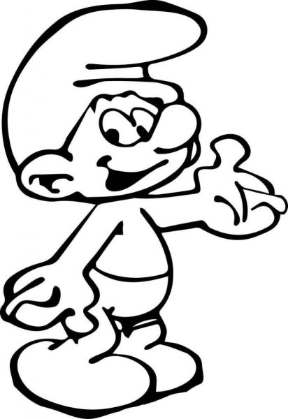 Черно белый Смурфик