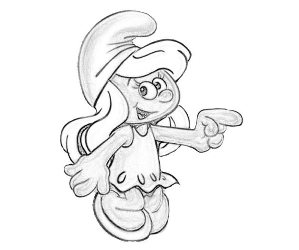 Смурфики карандашом