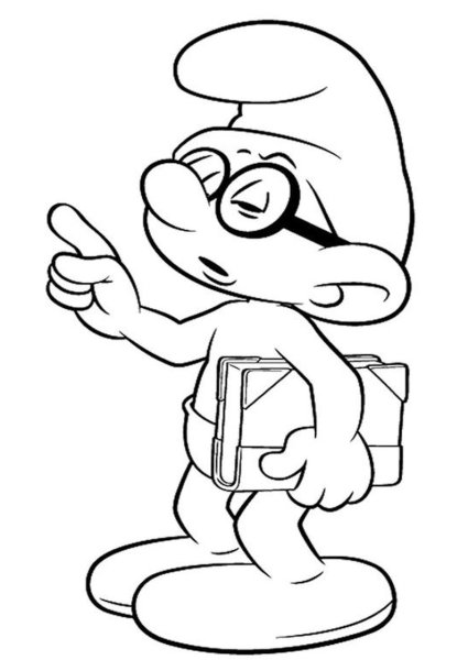 Умник Смурфик раскраска