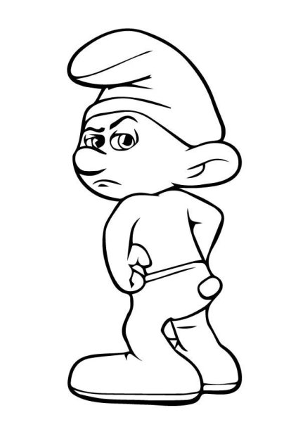 Грустный гномик раскраска