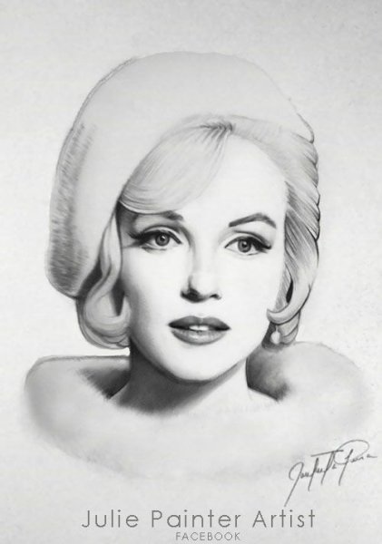 Мэрилин Монро линейный рисунок