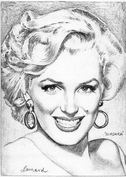 Мерлин Монро карандашом портрет