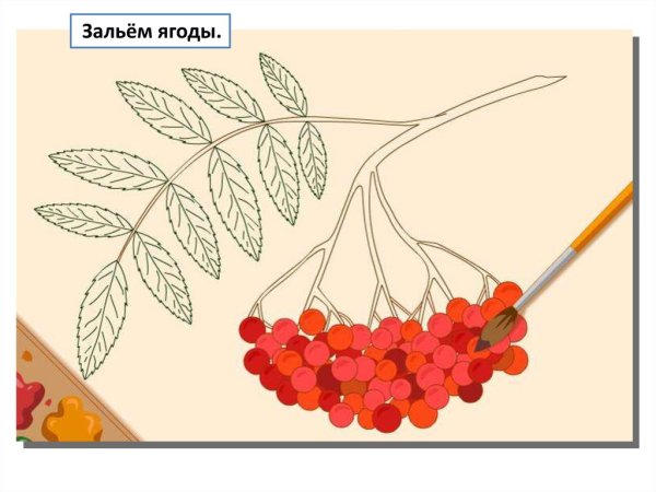 Кисть рябины для рисования