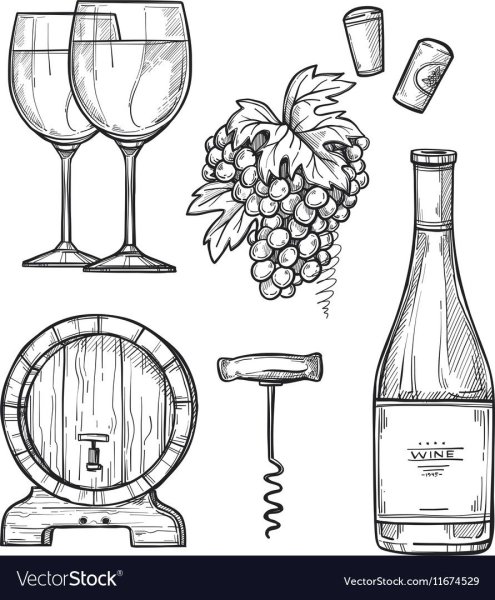 Натюрморт с бутылкой карандашом