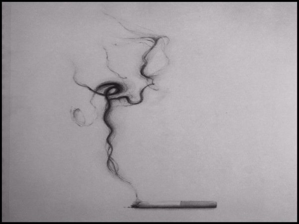 Рисование дыма карандашом