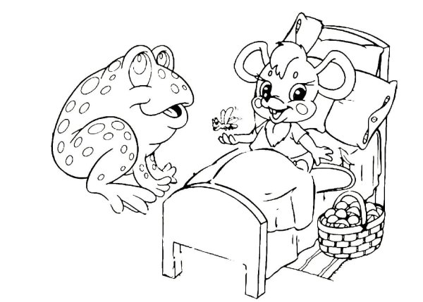 Раскраска к сказке о глупом мышонке Маршака для детей